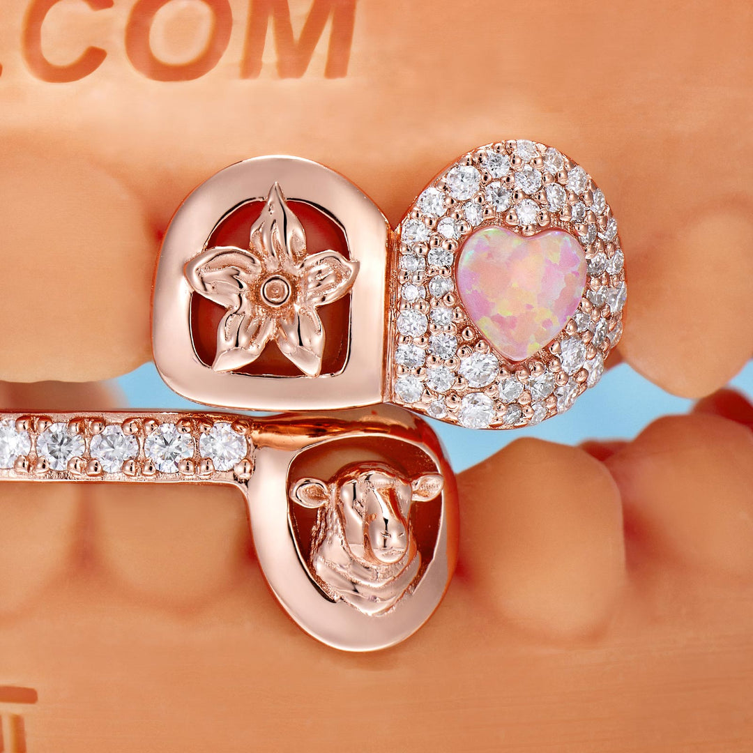 "Lion & Goat" Opal Flower Multi-Element Set
