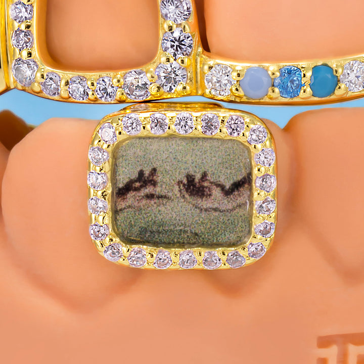 Lucky Clover Open Face Grillz (with photo Print)