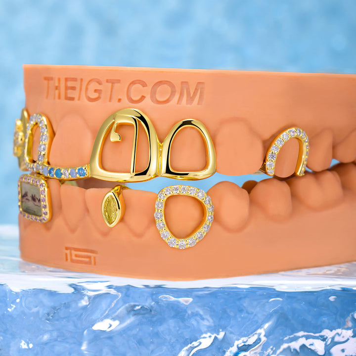 Lucky Clover Open Face Grillz (with photo Print)