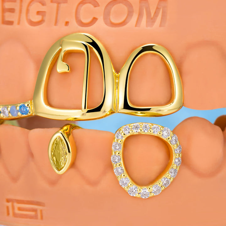 Lucky Clover Open Face Grillz (with photo Print)