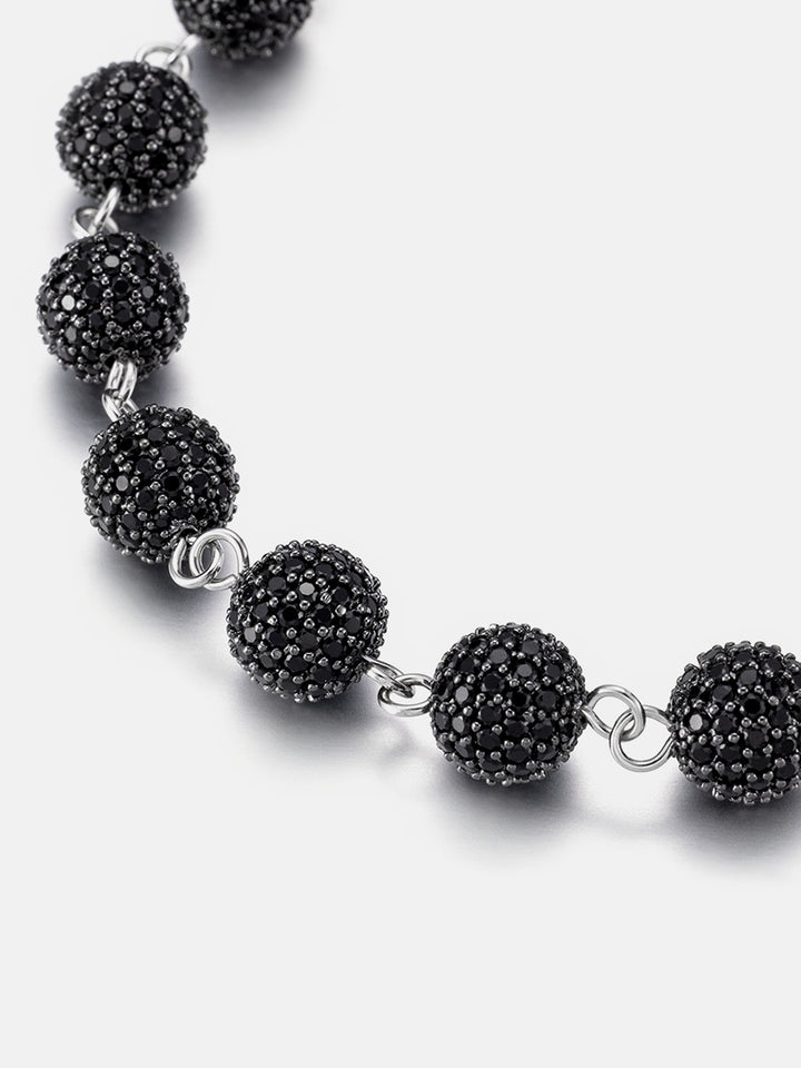 MADE TO ORDER 8MM BLACK MOISSANITE BALL BRACELET