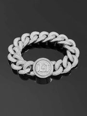 19mm Cuban Link Bracelet in White Gold