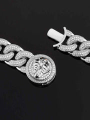 19mm Cuban Link Bracelet in White Gold