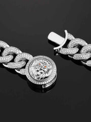 19mm Cuban Link Bracelet in White Gold