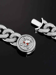 19mm Cuban Link Bracelet in White Gold