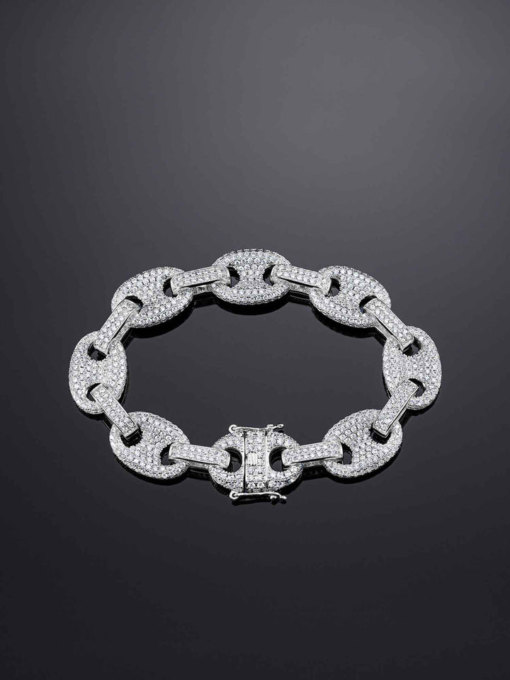 12mm G-Link Bracelet in White Gold