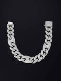15mm G-Cuban Link Bracelet in White Gold