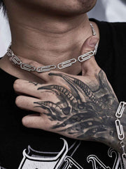 8mm Paper Clip Bracelet in White Gold