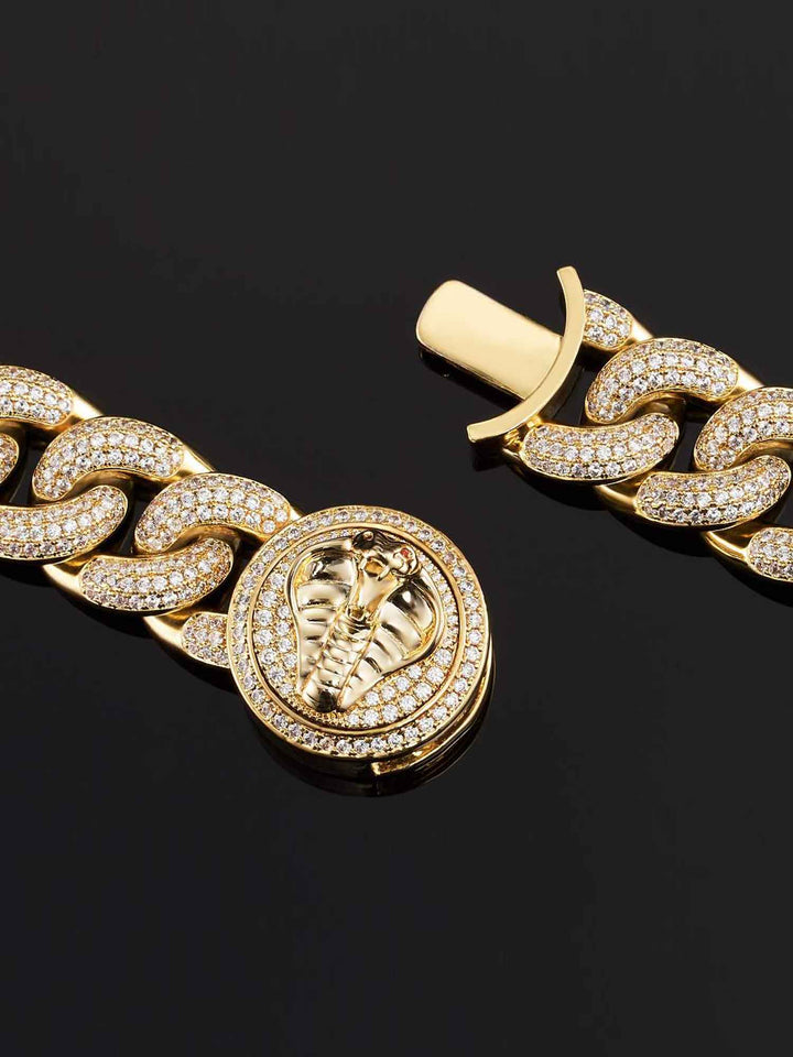 19mm Cuban Link Bracelet in Yellow Gold