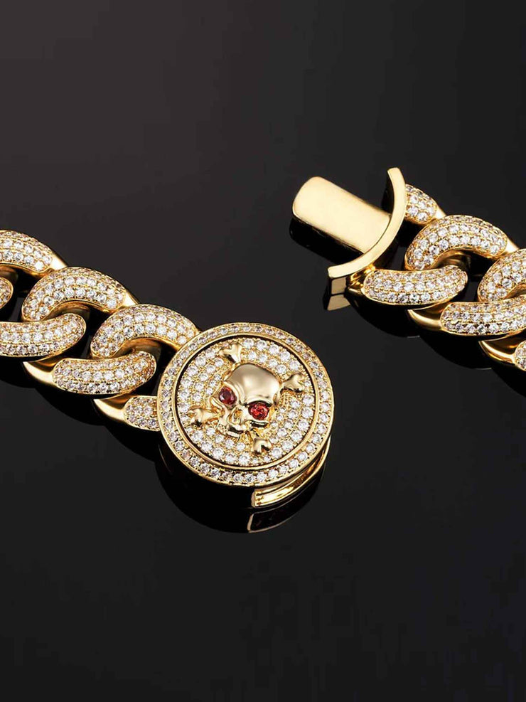 19mm Cuban Link Bracelet in Yellow Gold
