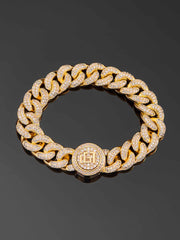 12mm Cuban Link Bracelet in Yellow Gold
