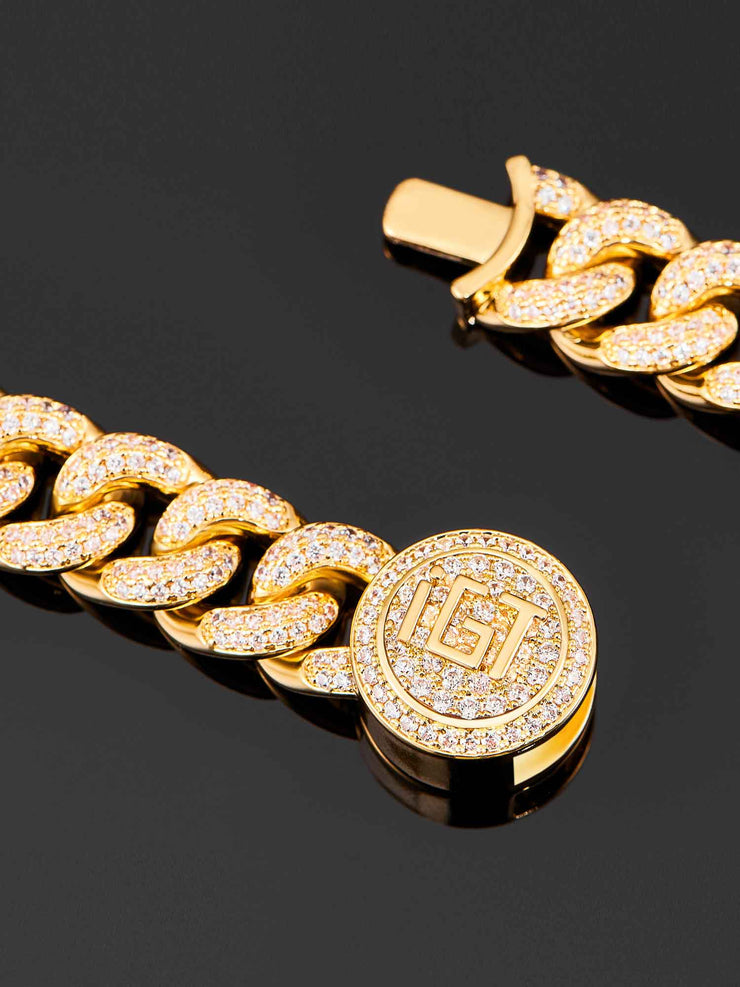 12mm Cuban Link Bracelet in Yellow Gold