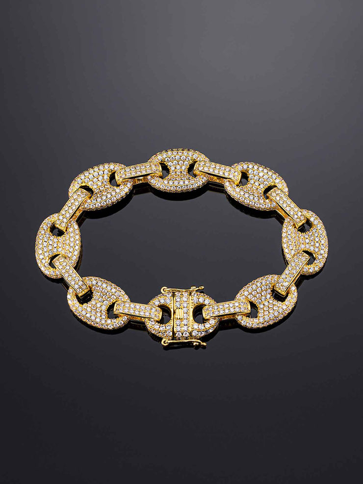 12mm G-Link Bracelet in Yellow Gold