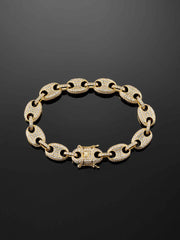 10mm G-Link Bracelet in Yellow Gold