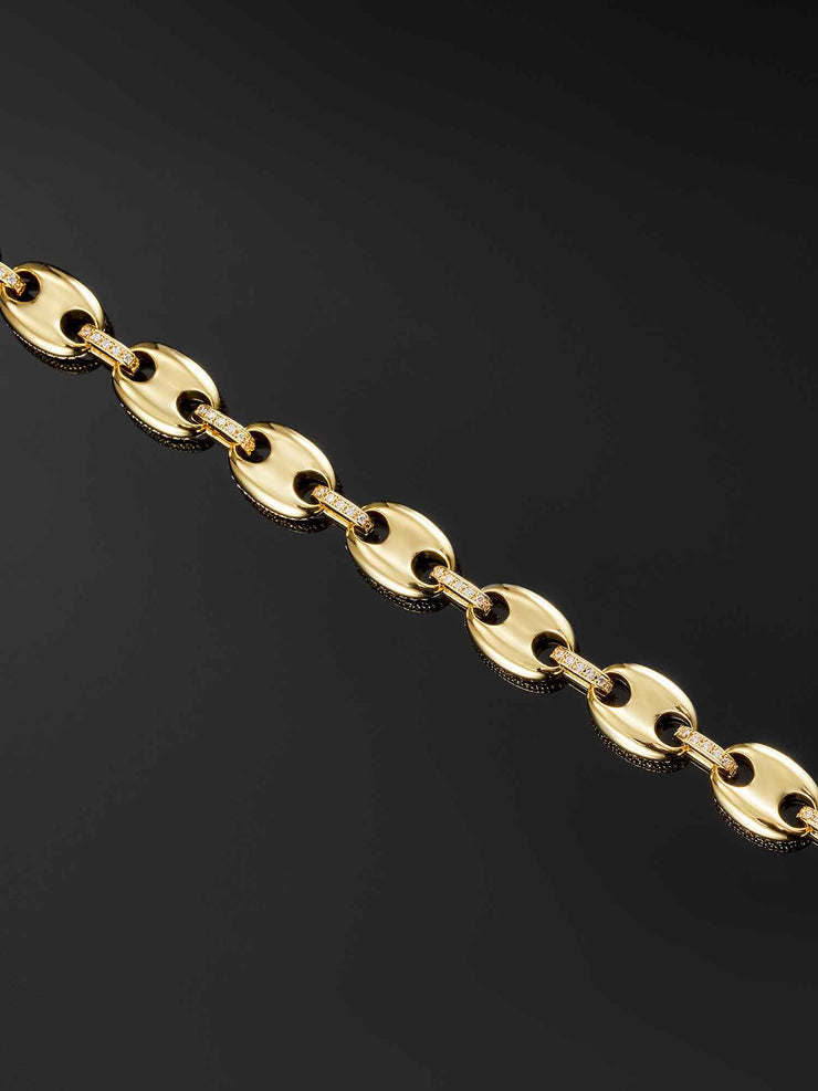 10mm G-Link Bracelet in Yellow Gold