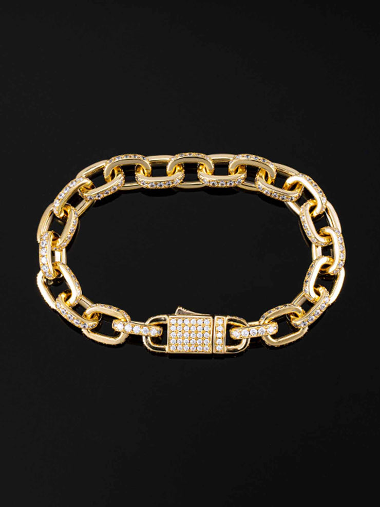 10mm H-Link Bracelet in Yellow Gold