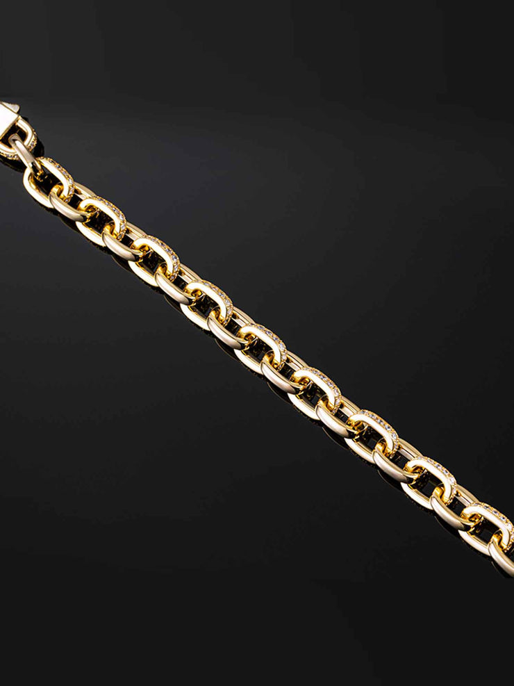 10mm H-Link Bracelet in Yellow Gold