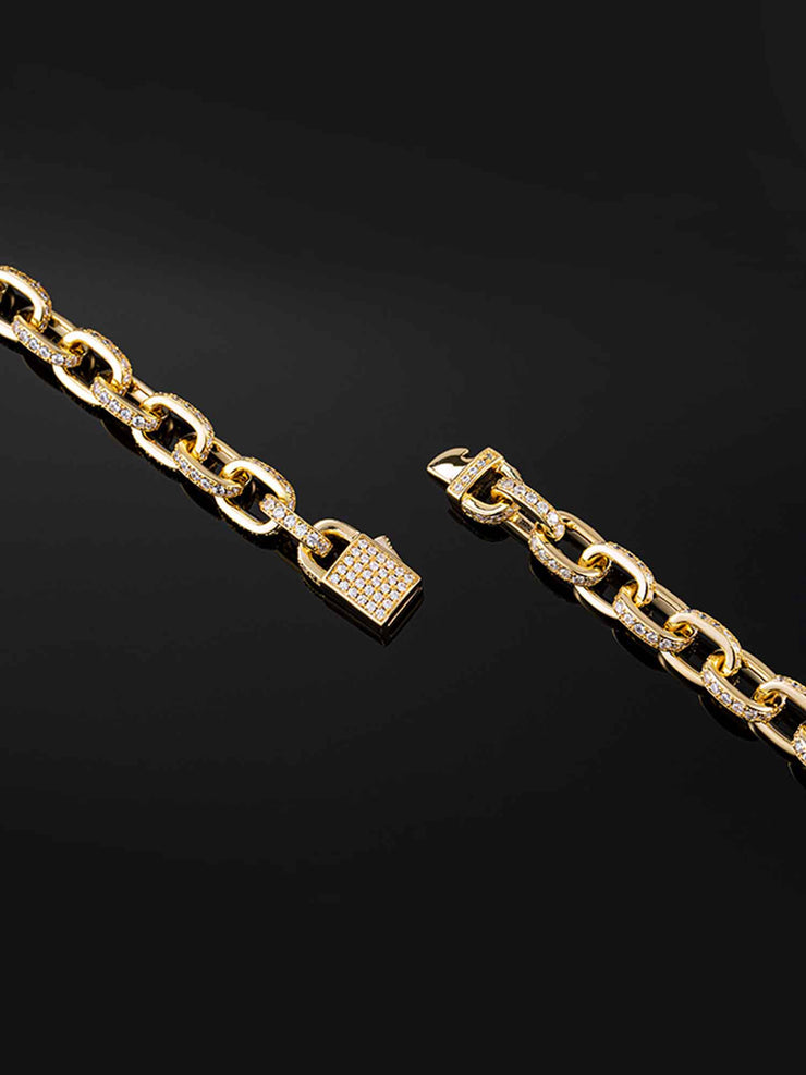 10mm H-Link Bracelet in Yellow Gold
