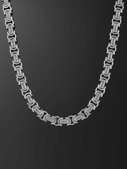 12mm Byzantine Link Chain in White Gold