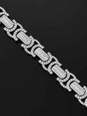 12mm Byzantine Link Chain in White Gold