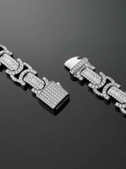 12mm Byzantine Link Chain in White Gold