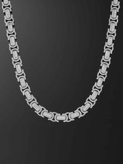 12mm Byzantine Link Chain in White Gold