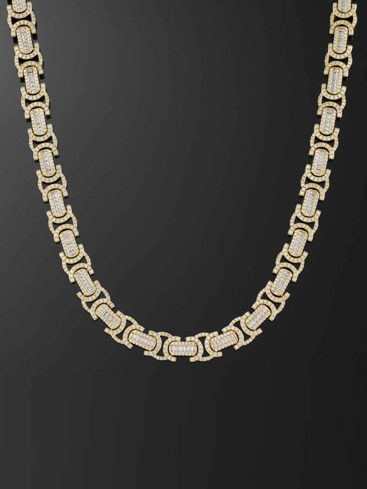 12mm Byzantine Link Chain in Yellow Gold