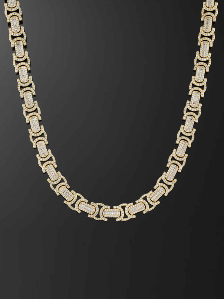 12mm Byzantine Link Chain in Yellow Gold