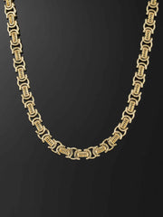 12mm Byzantine Link Chain in Yellow Gold