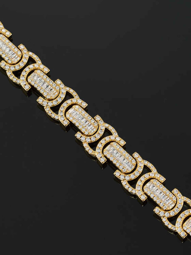 12mm Byzantine Link Chain in Yellow Gold