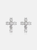 Moissanite Reverse Set Cross Studs Earrings