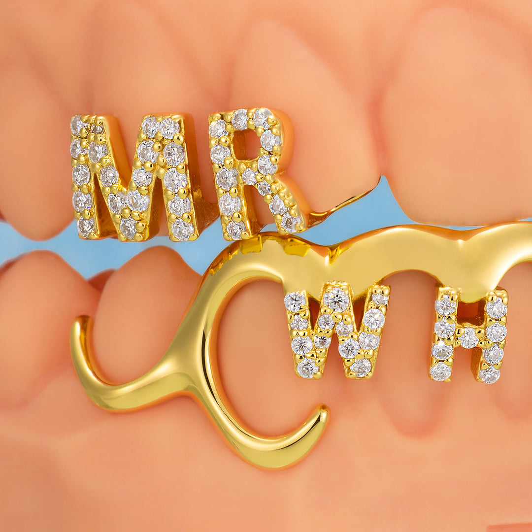 MR.MRS Moissanite Letter Grillz
