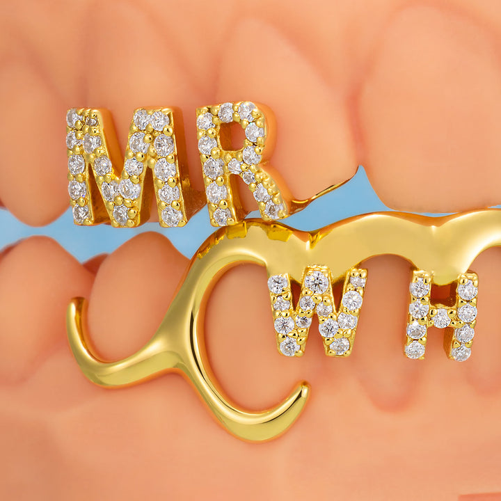 MR.MRS Moissanite Letter Grillz