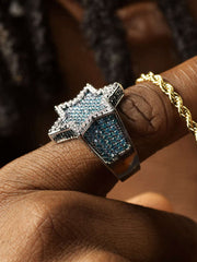 Iced Star Of David Ring