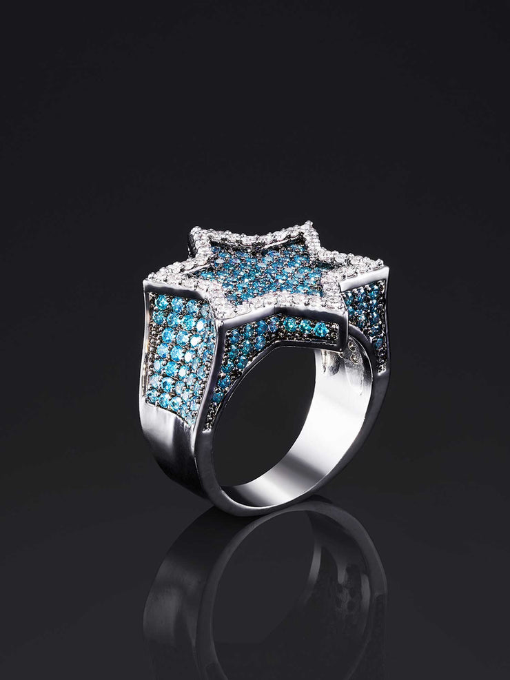 Iced Star Of David Ring