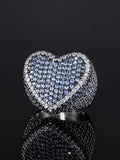 Iced Heart Shape Ring