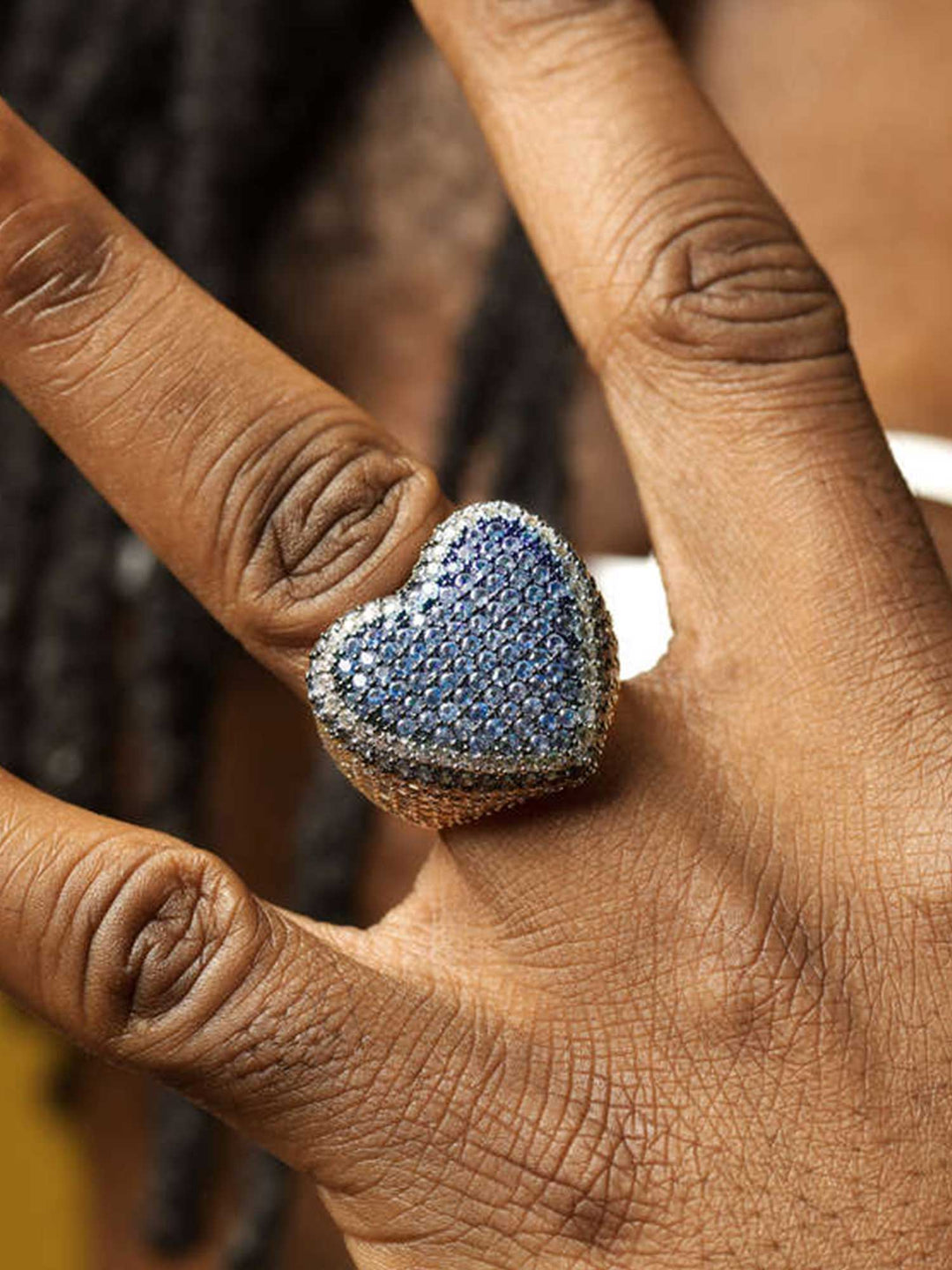 Iced Heart Shape Ring