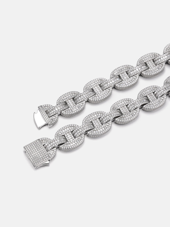 Made To Order 16mm Mariner Moissanite  Baguette Link Chain