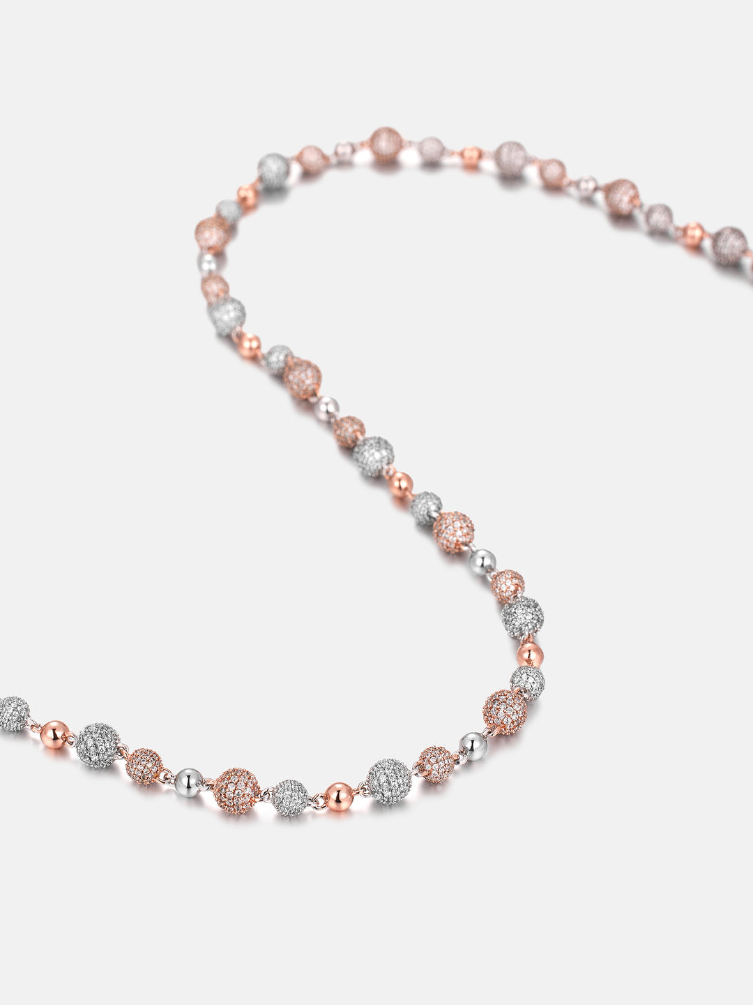 Moissanite Two Tone Iced Ball Chain Or Bracelet