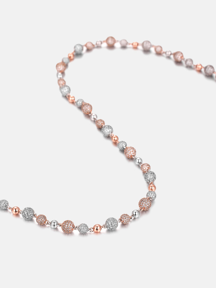 Moissanite Two Tone Iced Ball Chain Or Bracelet