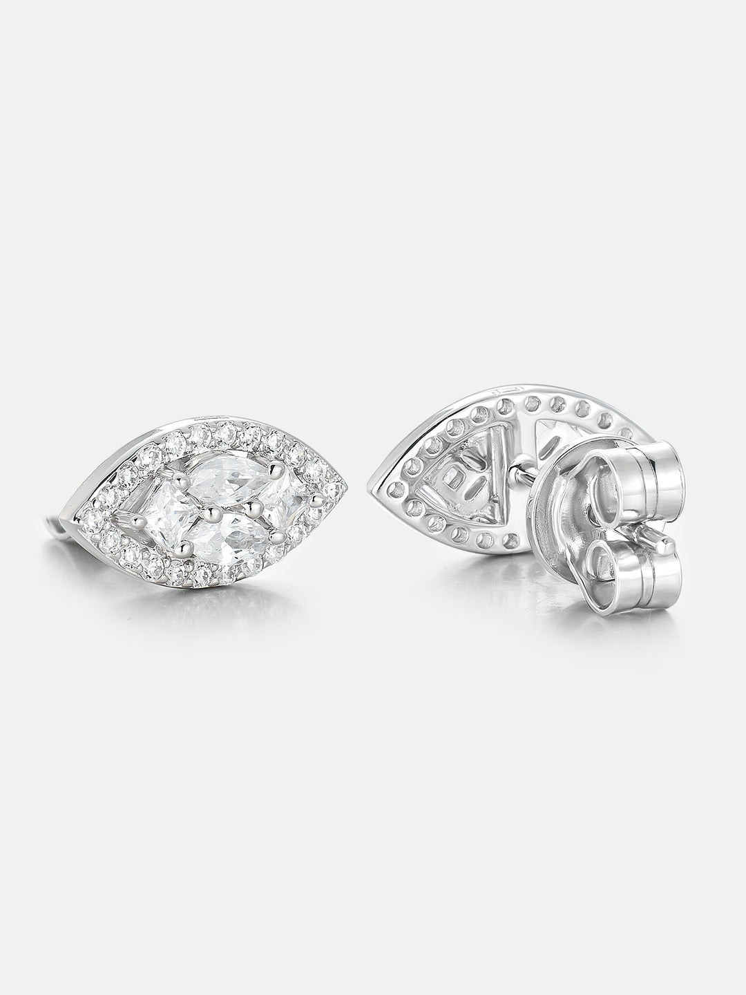 Marquise-Shape Princess Mixed-Cut Moissanite Studs