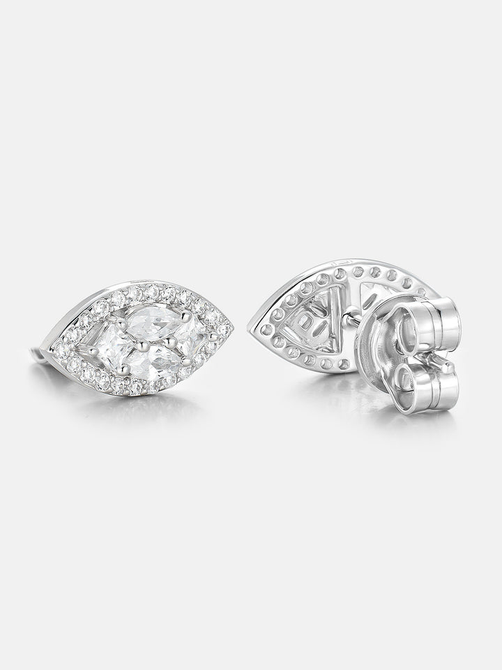 Marquise-Shape Princess Mixed-Cut Moissanite Studs