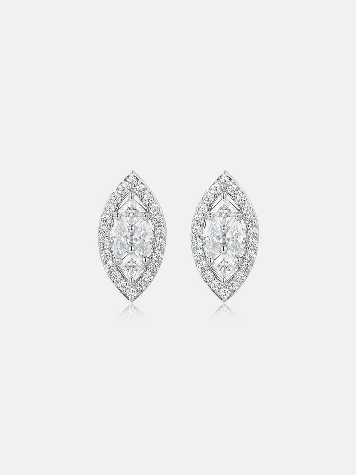 Marquise-Shape Princess Mixed-Cut Moissanite Studs