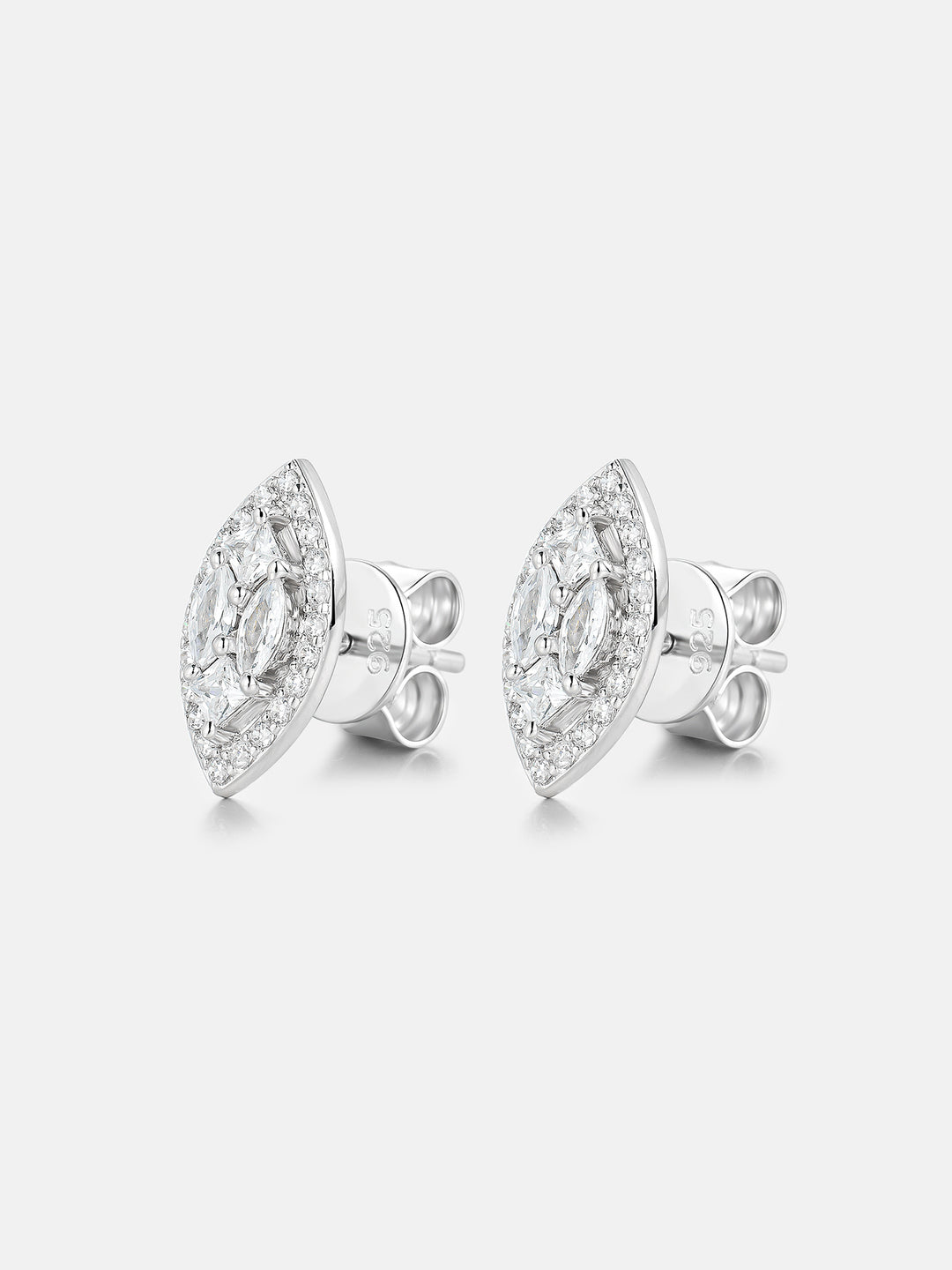 Marquise-Shape Princess Mixed-Cut Moissanite Studs