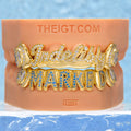 Marquise Blue Gem Iced Letter Grillz