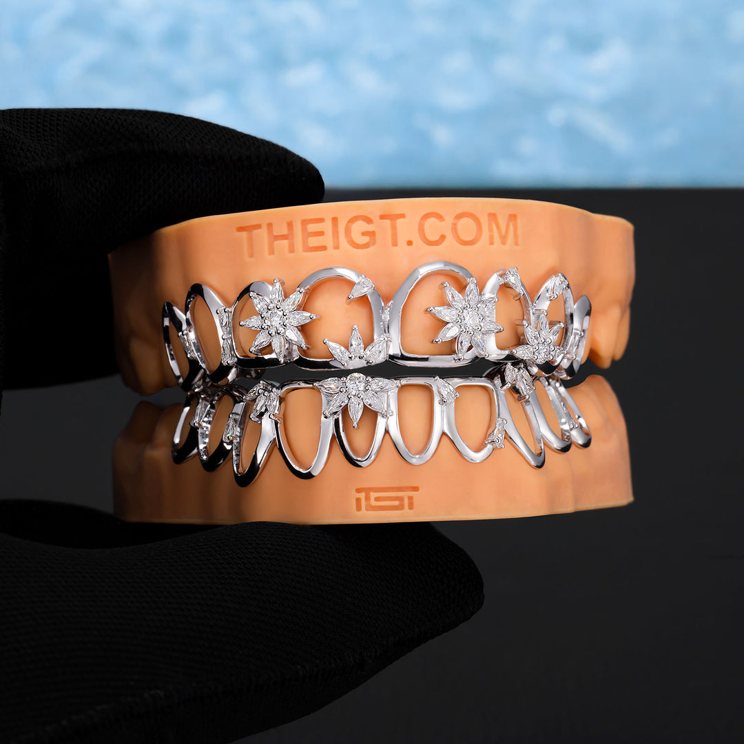 Marquise Flower Open Face Moissanite Grillz - ICEGIANT