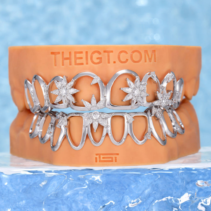 Marquise Flower Open Face Moissanite Grillz - ICEGIANT