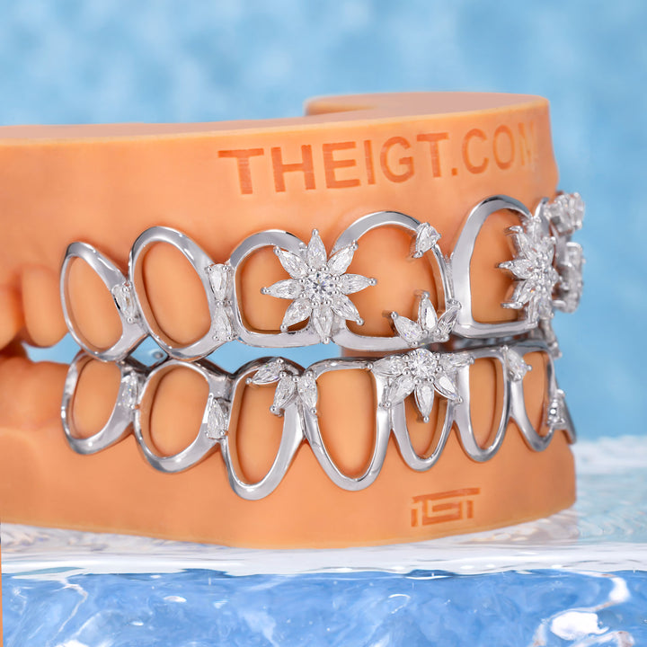 Marquise Flower Open Face Moissanite Grillz - ICEGIANT