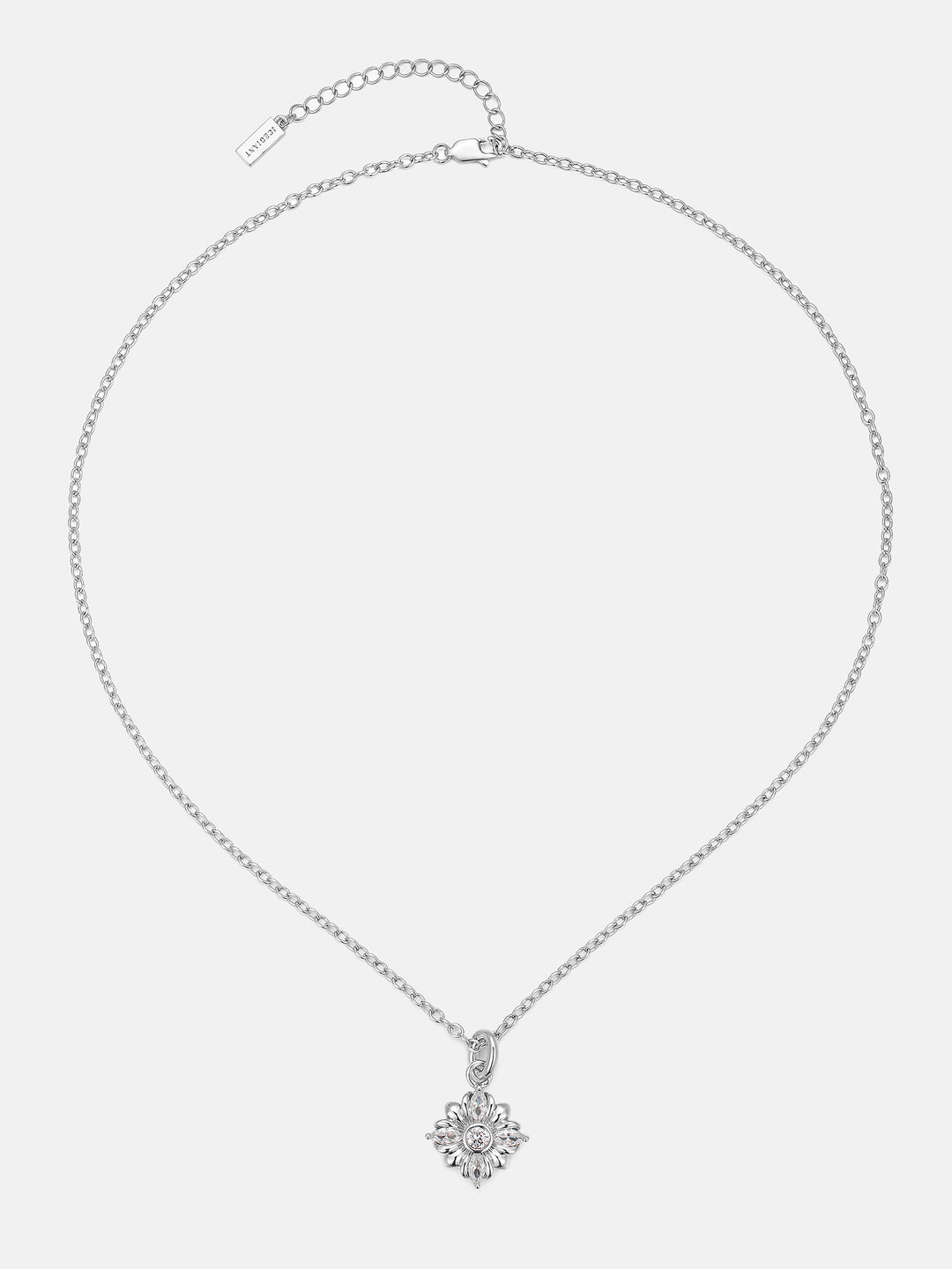 Marquise Moissanite Floral Cross Pendant