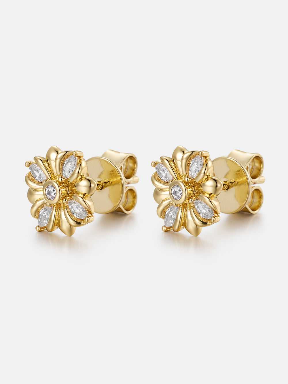 Marquise Moissanite Floral Earrings